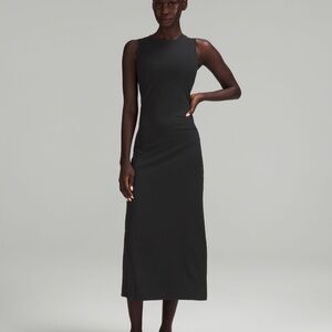 Lululemon all aligned midi dress black NWT！
